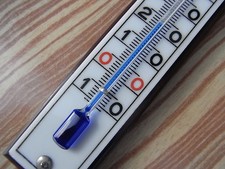 antikes Thermometer Glas Skala