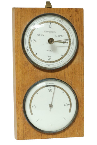 Altes fischer holz barometer - altes,